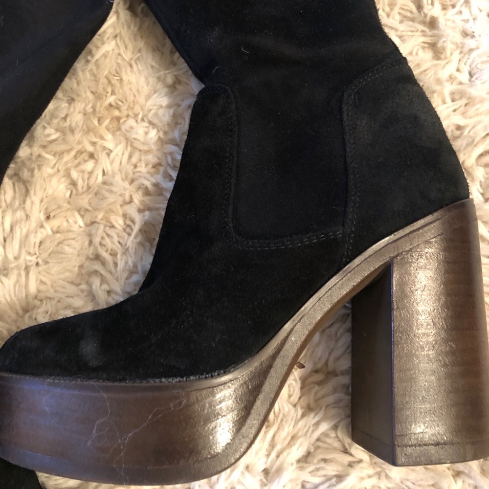 TOPSHOP BUDDY 70’s over the knee suede boots